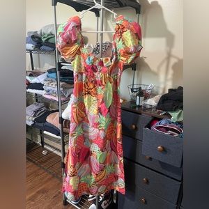 Farm rio printed mid dress